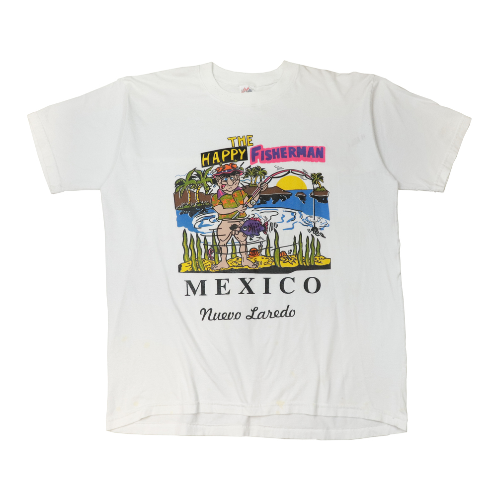 Vintage Mexico Nuevo Laredo White T-Shirt Size XL